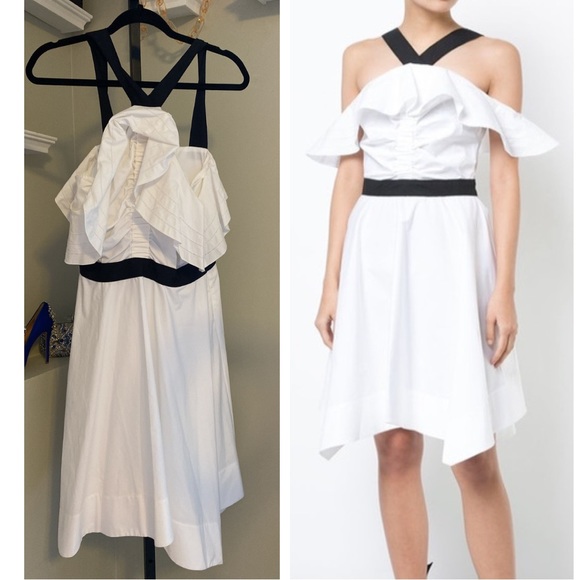 Off The Shoulder Halter Dress
White Ruffle Off Shoulder Dress by Derek Lam - Picture 2 of 16